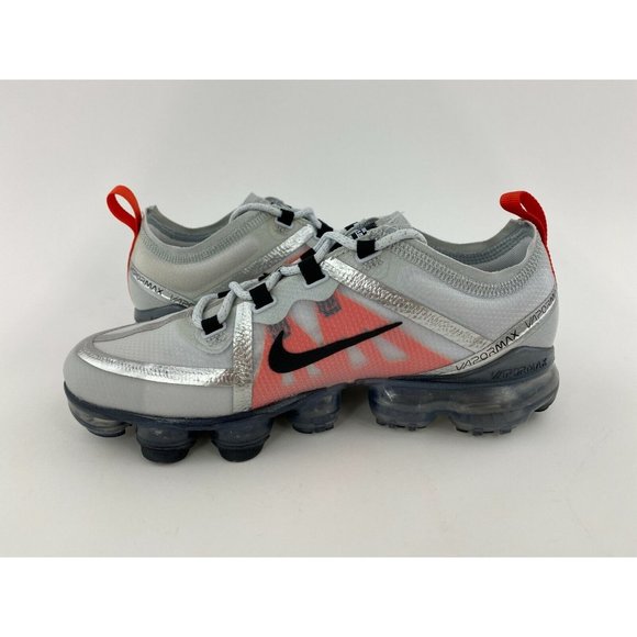 Nike Air VaporMax 2019 Pure Platinum Orange Youth GS Sneakers Shoes - Picture 12 of 12
